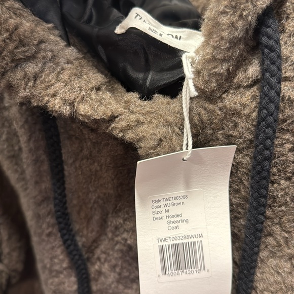 $600 THAKOON Brown Faux Fur Teddy Hooded Oversized Coat Size Medium NWT - Picture 4 of 4